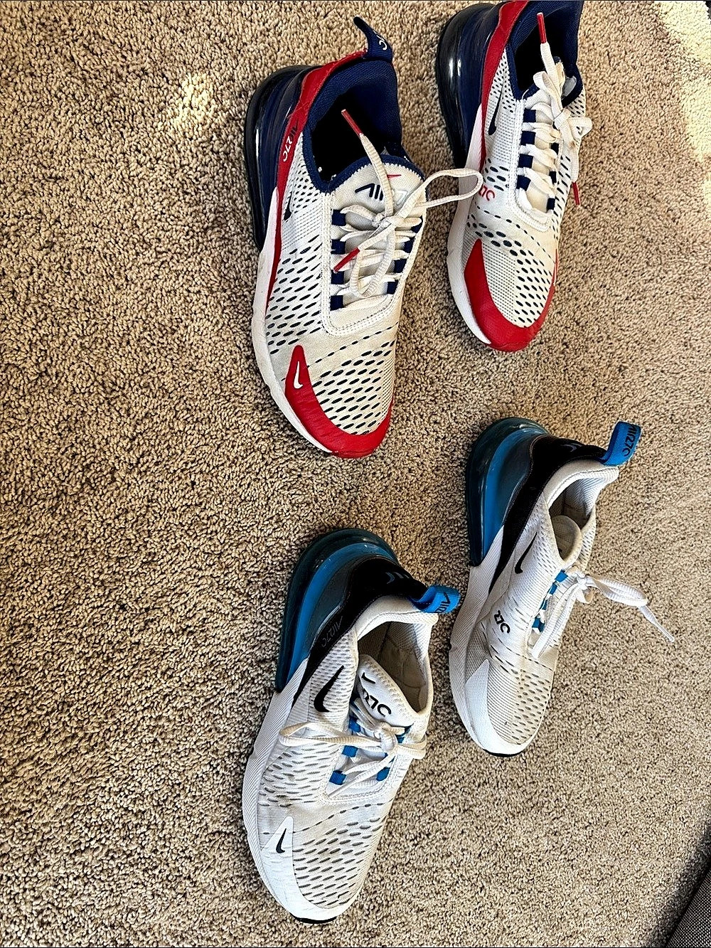 Nike Air Max 270’sColor Block Sneakers in White & Red